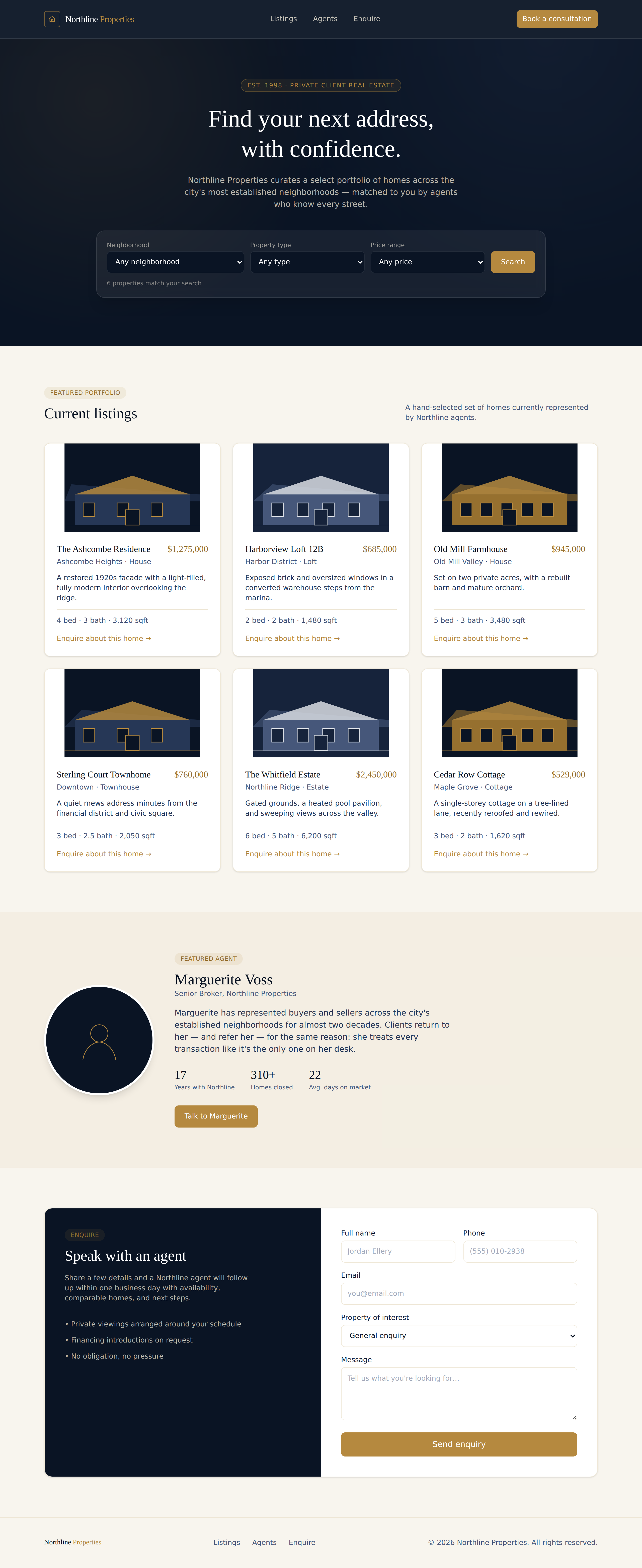 Northline Properties — desktop view